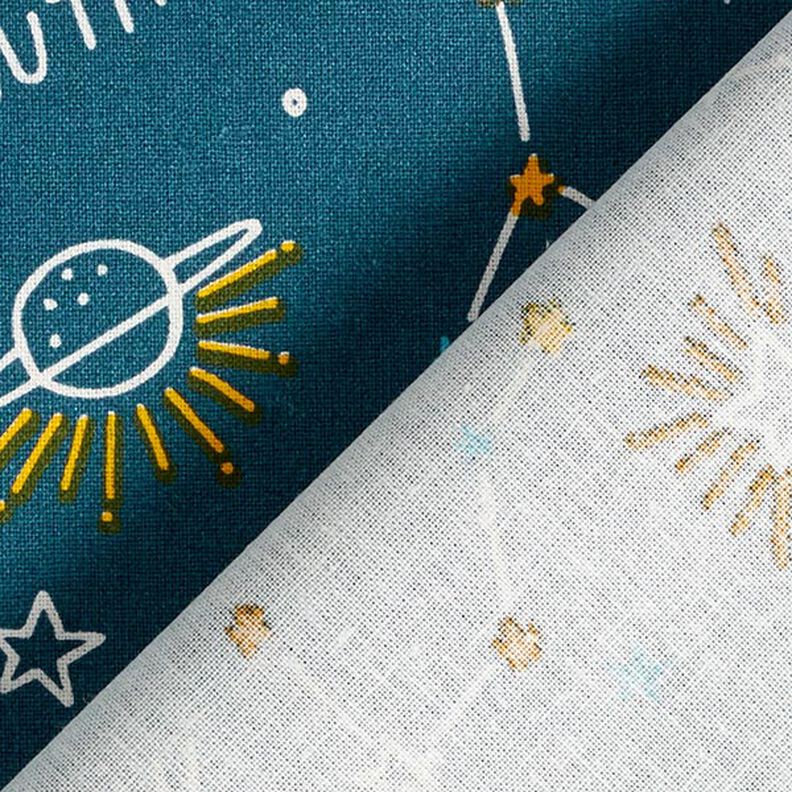 Bomullstyg Kretong stjärnkonstellationer – havsblå,  image number 4