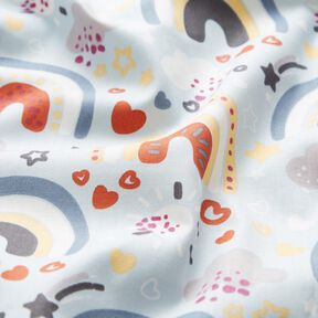 Poplin regnbåge – ljusblå, 