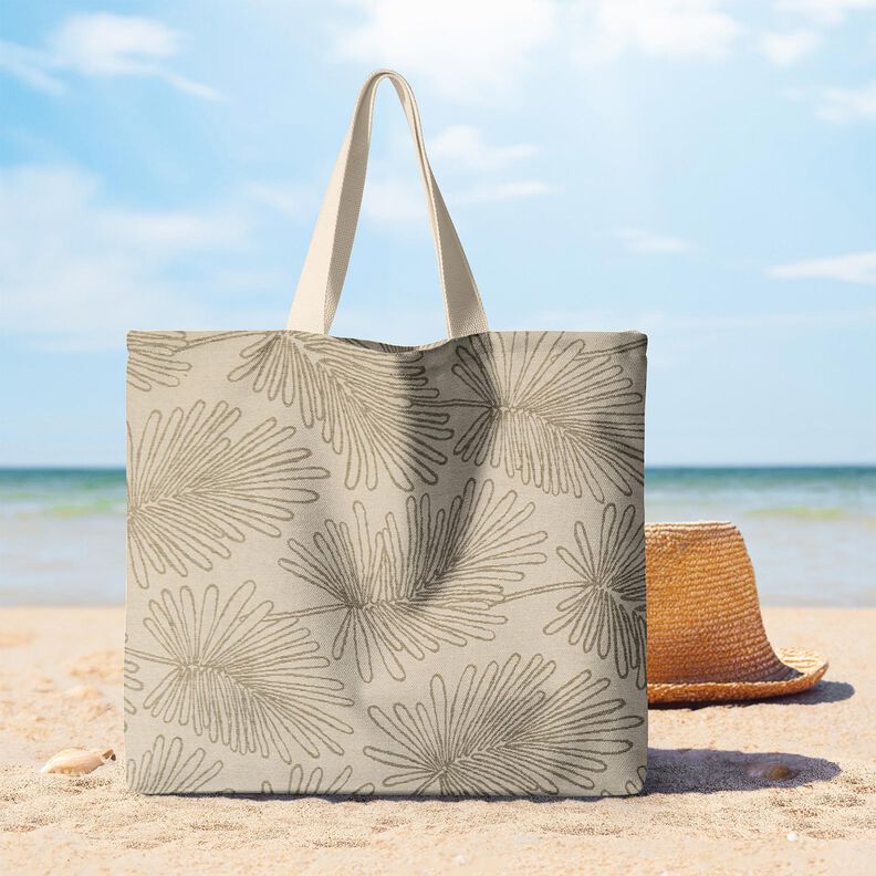 Dekorationstyg Jacquard bladkonturer – natur, image number 8