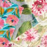 Dekorationstyg Bomullskypert målade blommor  – rosa/turkos,  thumbnail number 5