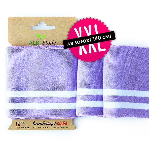 GOTS Ekologiska stickade muddar CUFF ME BOLD [140 cm | 10 cm] | Albstoffe | Hamburger Liebe,  image number 1
