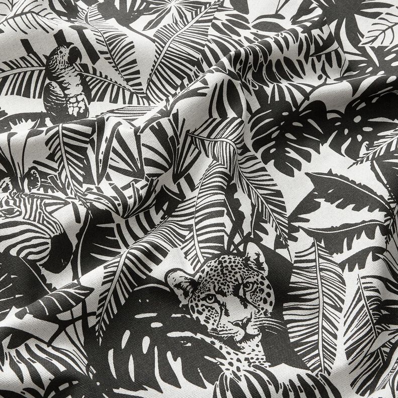 Dekorationstyg Halvpanama Djungel – natur/svart,  image number 2