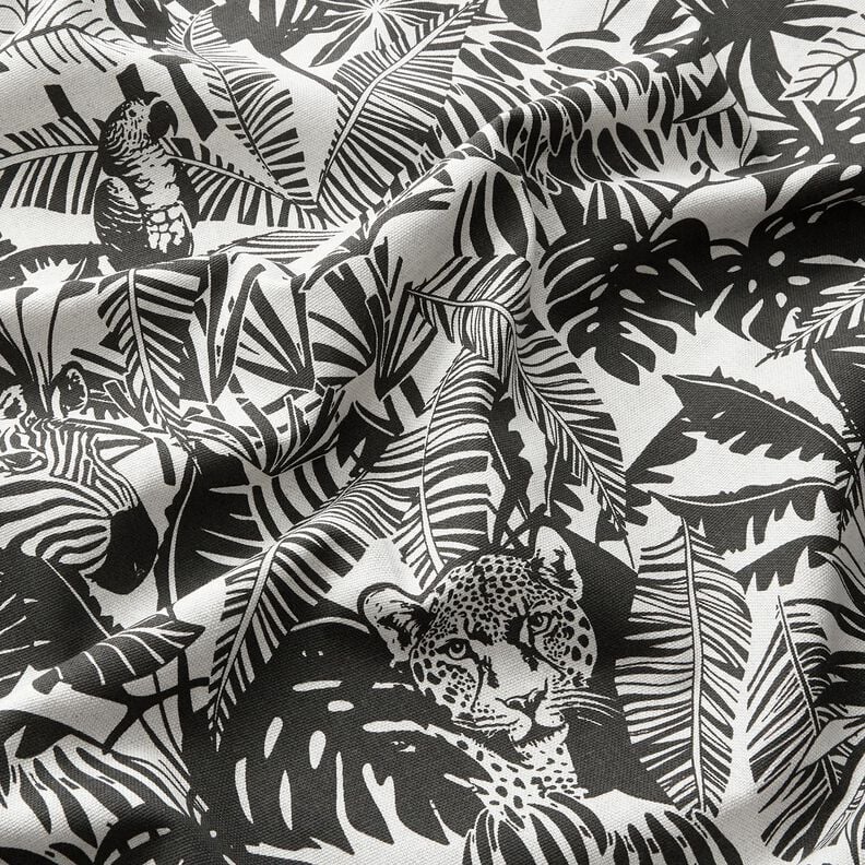Dekorationstyg Halvpanama Djungel – natur/svart, image number 2