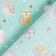 Poplin söta ugglor  – aquablått,  thumbnail number 4