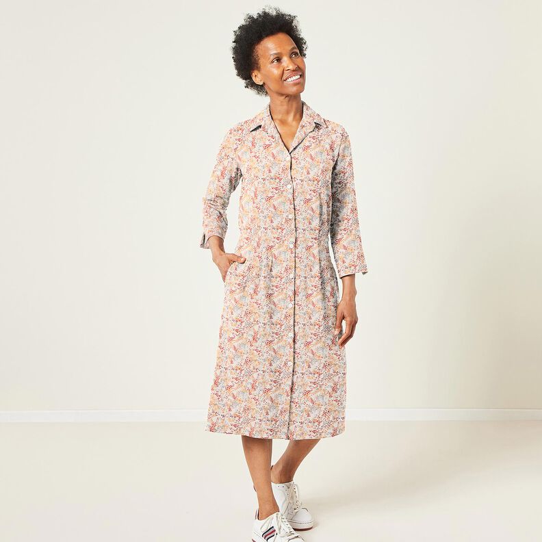 Bomullspoplin Små höstgrenar | Katia Fabrics – natur/kaminröd, image number 6