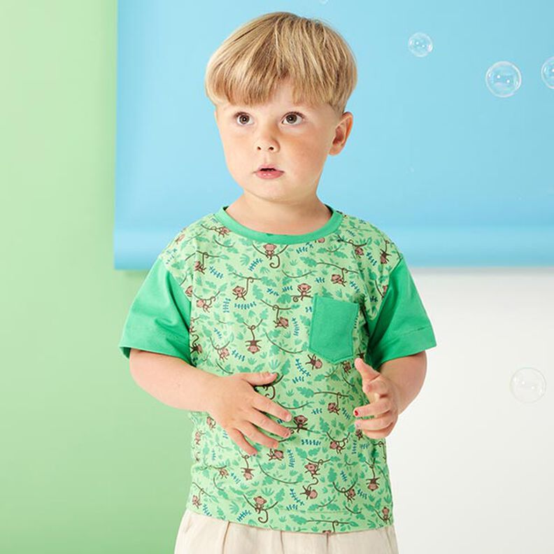 Bomullsjersey medium enfärgad – grön,  image number 9