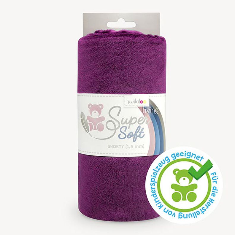 Plysch SHORTY [1 m x 0,75 m | lugg: 1,5 mm] - aubergine | Kullaloo,  image number 1