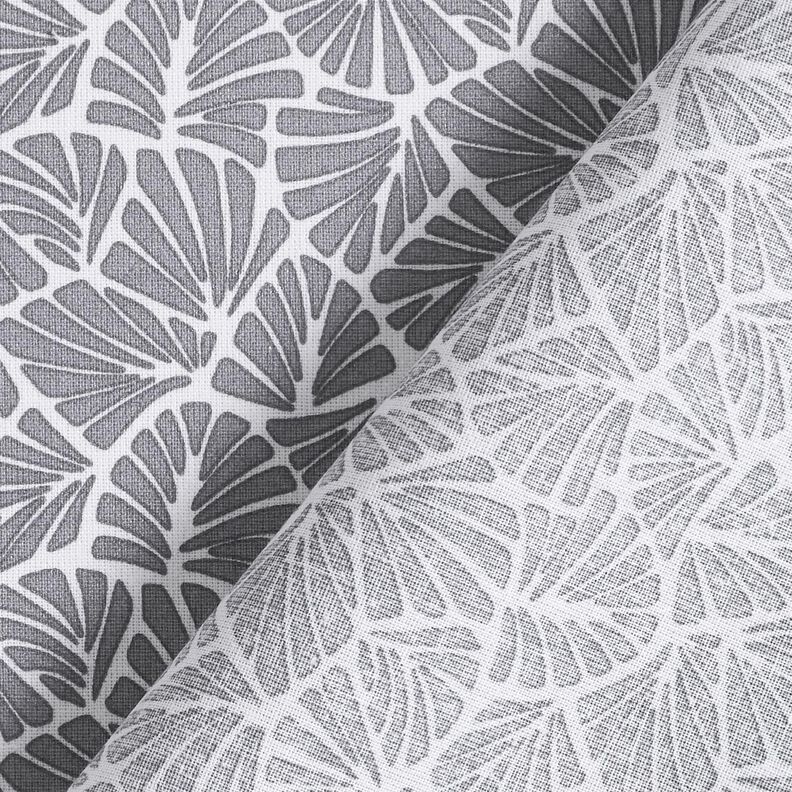 Behandlad bomull abstrakta miniblad – grå/vit,  image number 5
