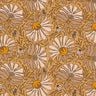 Dekorationstyg Halvpanama Stora blommor – mörkbeige/currygul,  thumbnail number 1