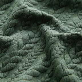 Jerseyjacquard Cloqué Flätat mönster – mörkgrön, 