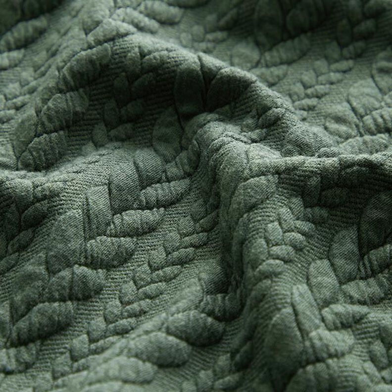 Jerseyjacquard Cloqué Flätat mönster – mörkgrön,  image number 2