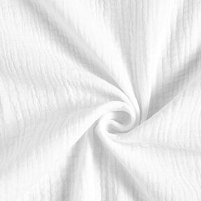 GOTS Muslin/Dubbel-krinkelväv | Tula – vit, 