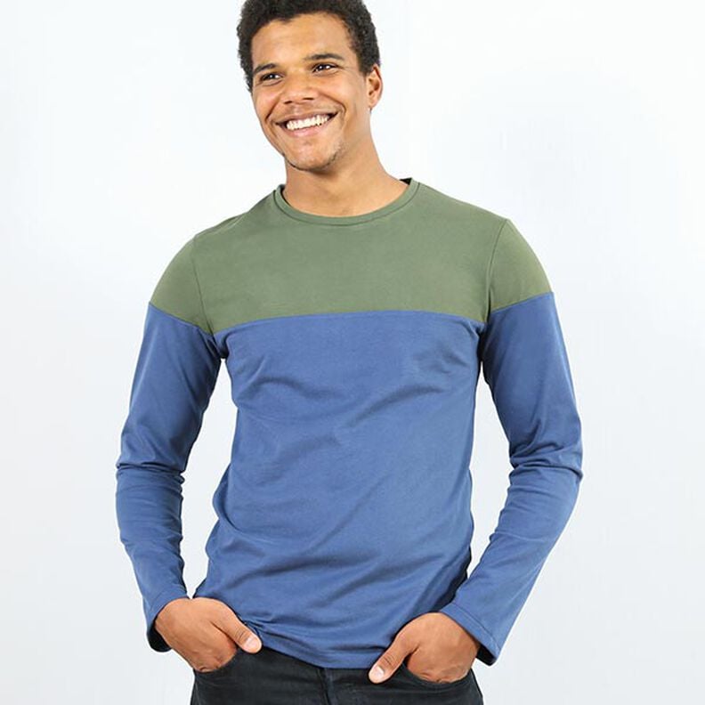 HERR LEVI Långärmad tröja med färgblock | Studio Schnittreif | S-XXL,  image number 3