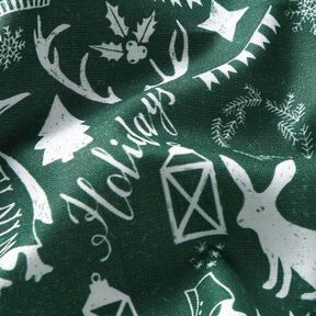 Bomullstyg Kretong Trevlig helg – blågran/vit, 