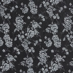 Chambray Små rosor – svart/vit, 