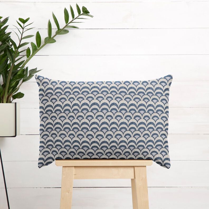 Bomullstyg Poplin eleganta valv – blågrått/ljus gråbrun,  image number 6