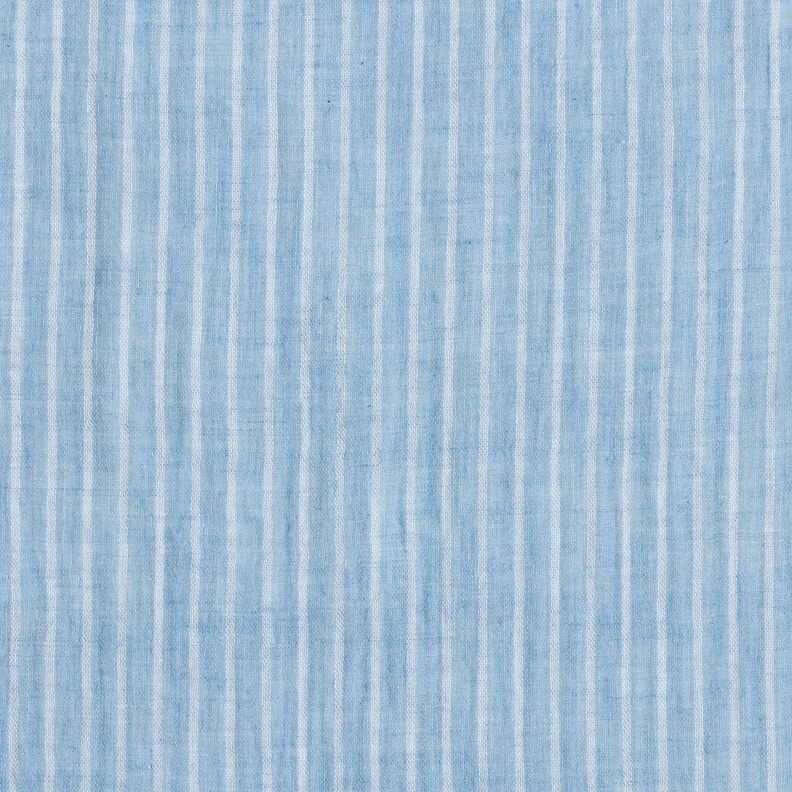 Muslin/Dubbel-krinkelväv Ränder i färgat garn | Poppy Fabrics – lysande blå/vit,  image number 1