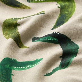 French Terry Sommarsweat fräck krokodil Digitaltryck – anemon, 