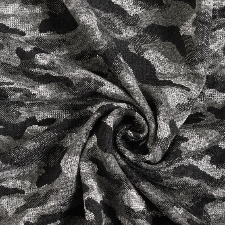Stickad jacquard camouflage metallic – svart/silvermetallic, image number 4