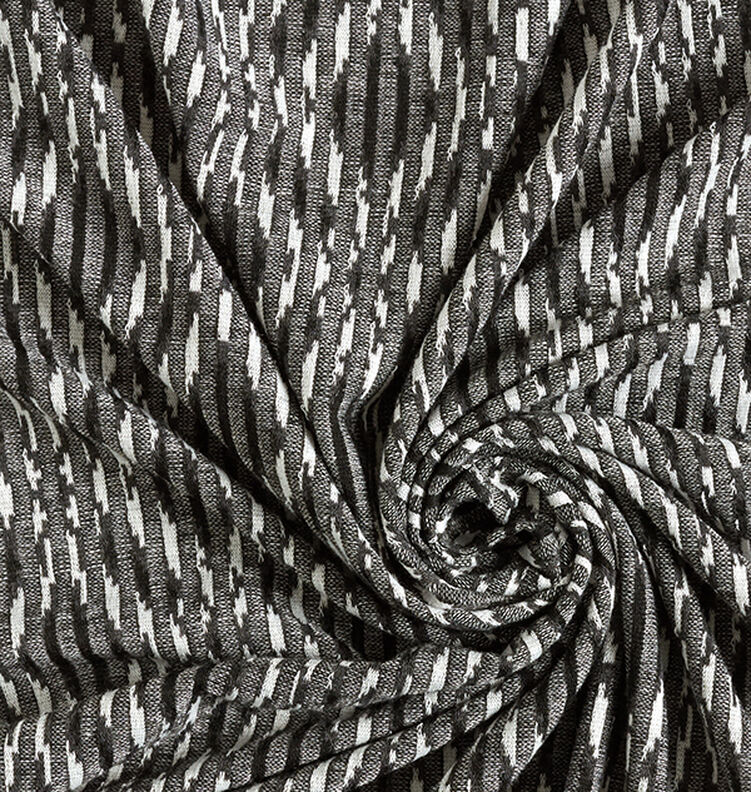 Lätt stickat tyg Romber – svart/vit | Stuvbit 70cm,  image number 3