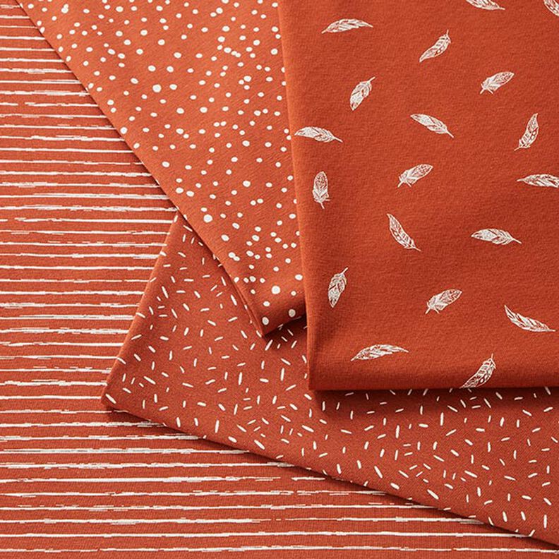 Bomullsjersey fjädrar – terracotta,  image number 5