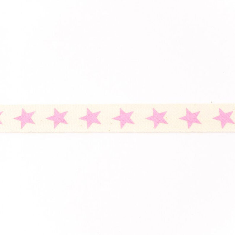 Vävt band Bomull stjärnor – rosa,  image number 1