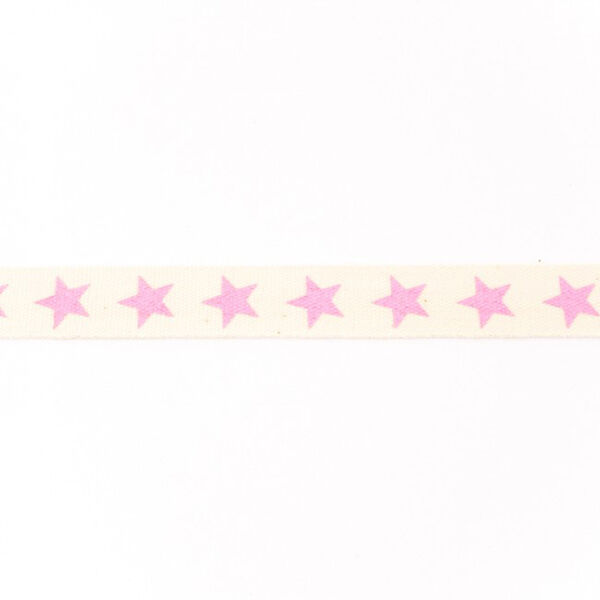 Vävt band Bomull stjärnor – rosa,  image number 1