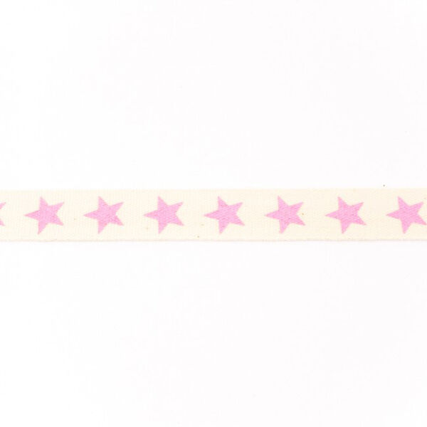 Vävt band Bomull stjärnor – rosa, image number 1
