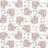 bomullstyg Perkal blommor i hjärtan – vit/rosa,  thumbnail number 1