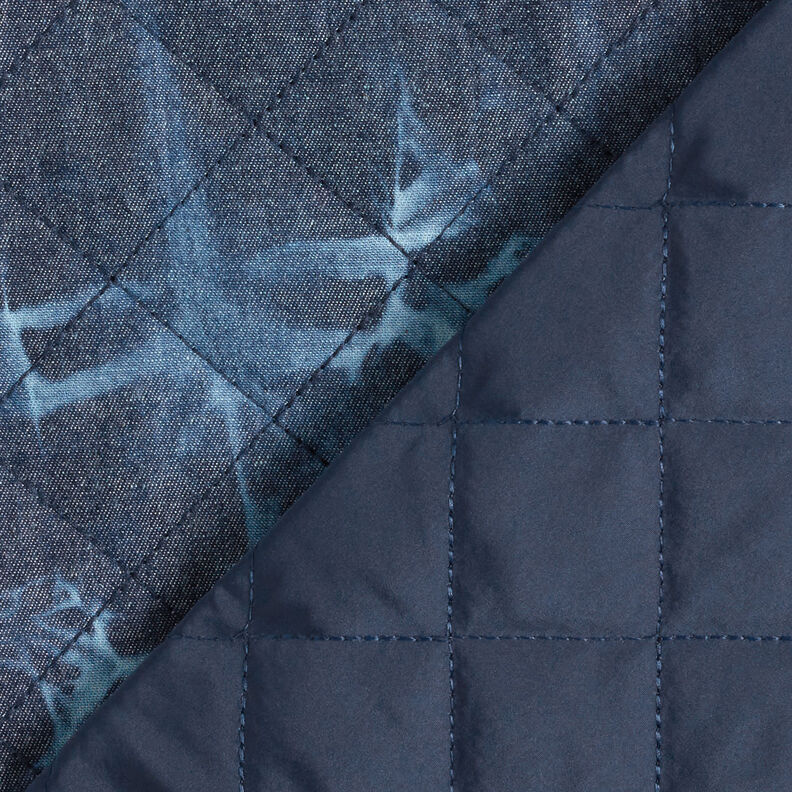 quiltat tyg chambray batik – jeansblå,  image number 5