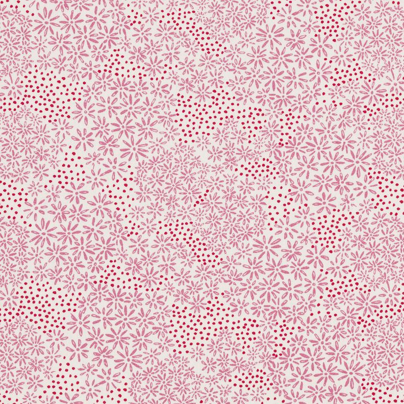 Bomullspoplin blomfrön – vit/pastellviolett,  image number 1