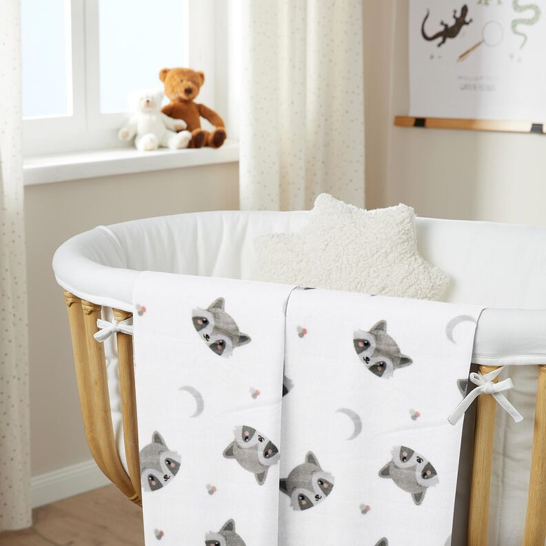 Mysfleece Söta tvättbjörnar – elfenbensvit/mörkgrå, image number 6