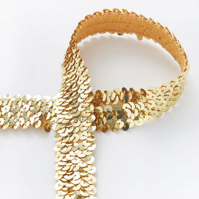 Elastisk paljettkant [30 mm] – guld, 