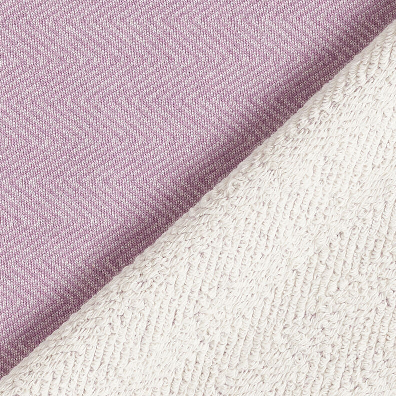 Vintersweat horisontella ränder – lavender/vit, image number 4