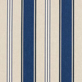 Dekorationstyg Halvpanama maritima ränder – natur/indigo, 