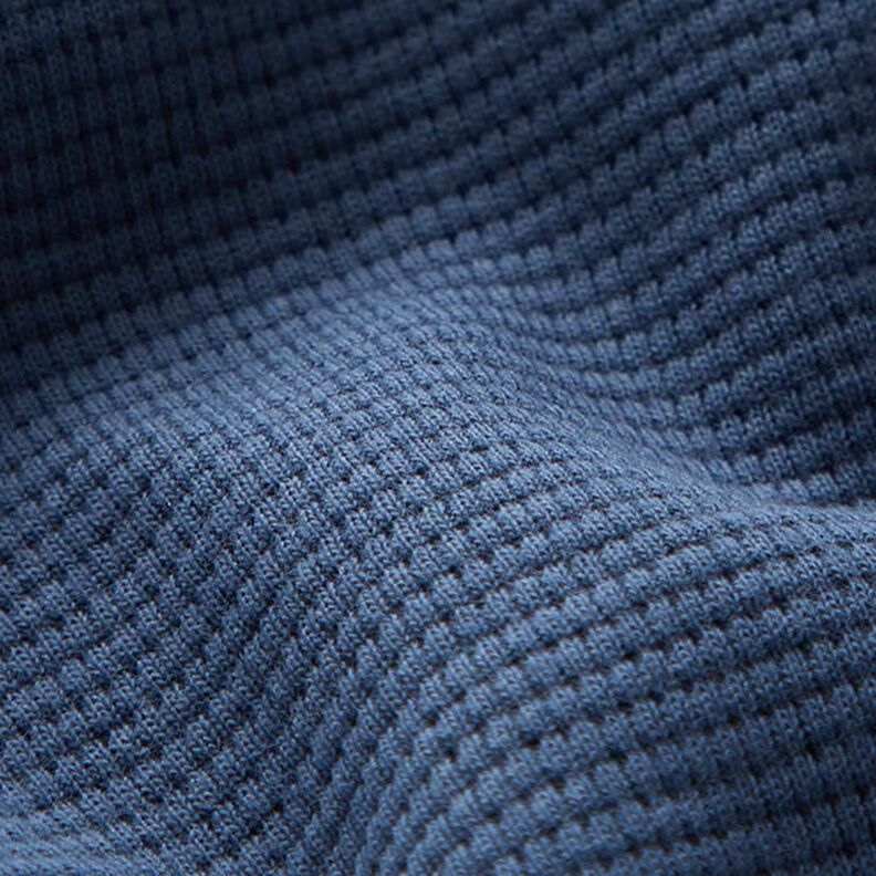 Mini-bomullsvåffeljersey enfärgad – jeansblå,  image number 3