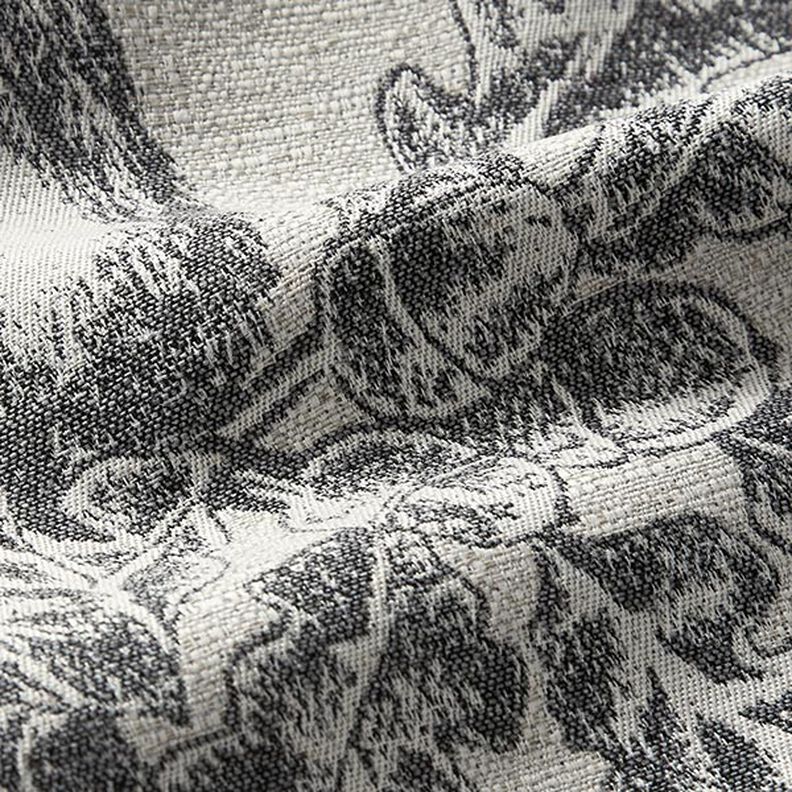 dekorationspanel Gobeläng rådjur med edelweiss – grått,  image number 2