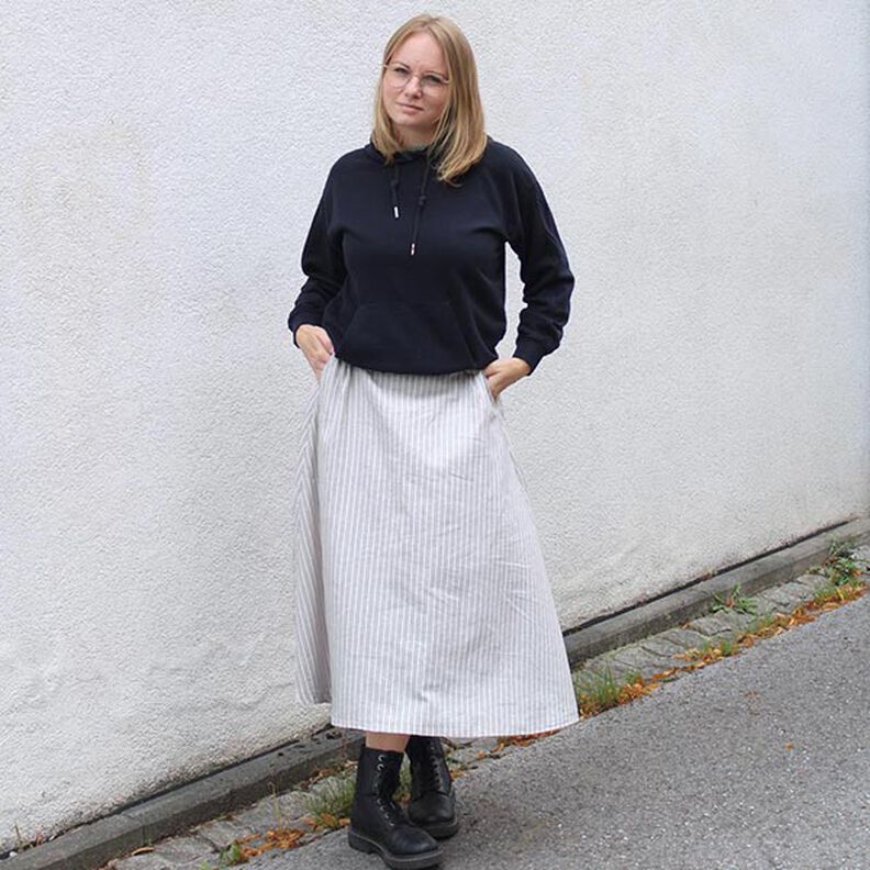 FRAU CARRY - vid kjol med resår i midjan bak, Studio Schnittreif | XS - XXL,  image number 3