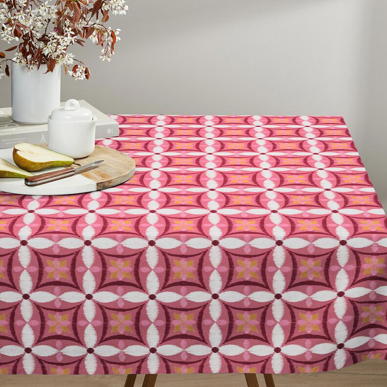 Dekorationstyg Canvas Broderi-look stor – pink/elfenbensvit, image number 7