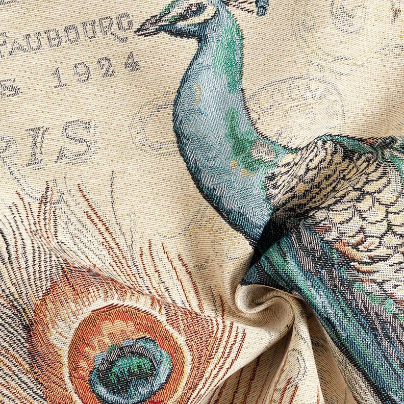 dekorationspanel Gobel&auml;ng p&aring;f&aring;gel &ndash; ljusbeige/bl&aring;,  image number 3