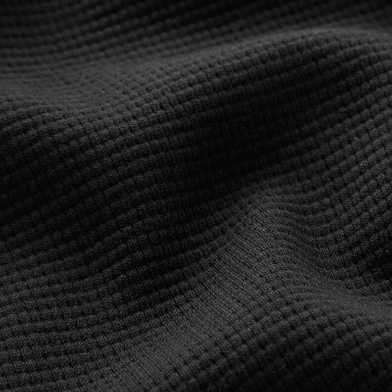 Mini-bomullsvåffeljersey enfärgad – svart,  image number 3