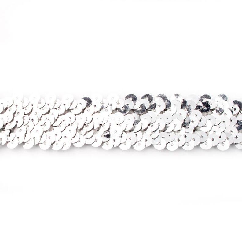 Elastisk paljettbård [30 mm] – silvermetallic,  image number 1