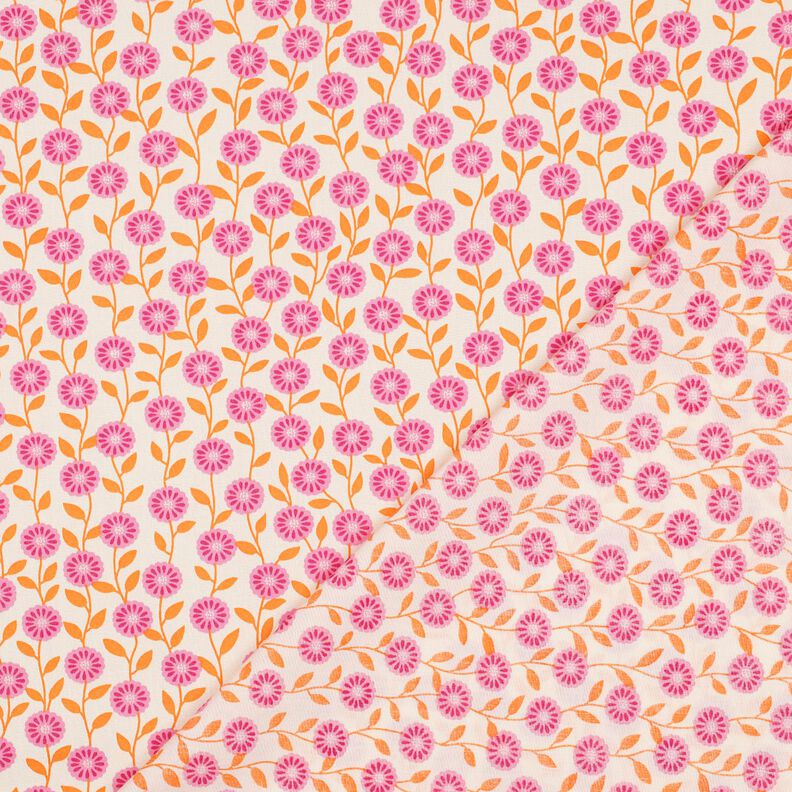 Bomullspoplin Sommarblommor | Poppy Fabrics – rosa/kräm,  image number 4