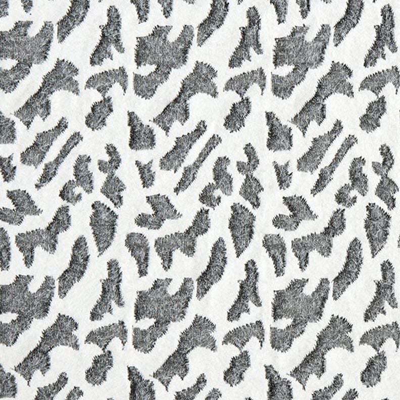 Stickad Jacquard abstrakt leopardmönster – vit,  image number 1