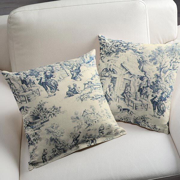 Toile de Jouy – stålblått,  image number 5