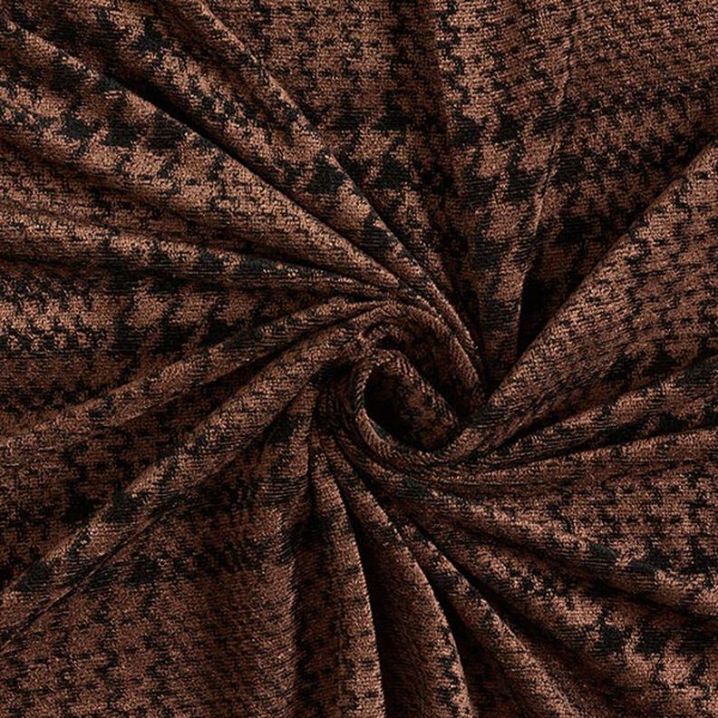 Sammetsjersey med Glencheck-rutor – brun/svart,  image number 3