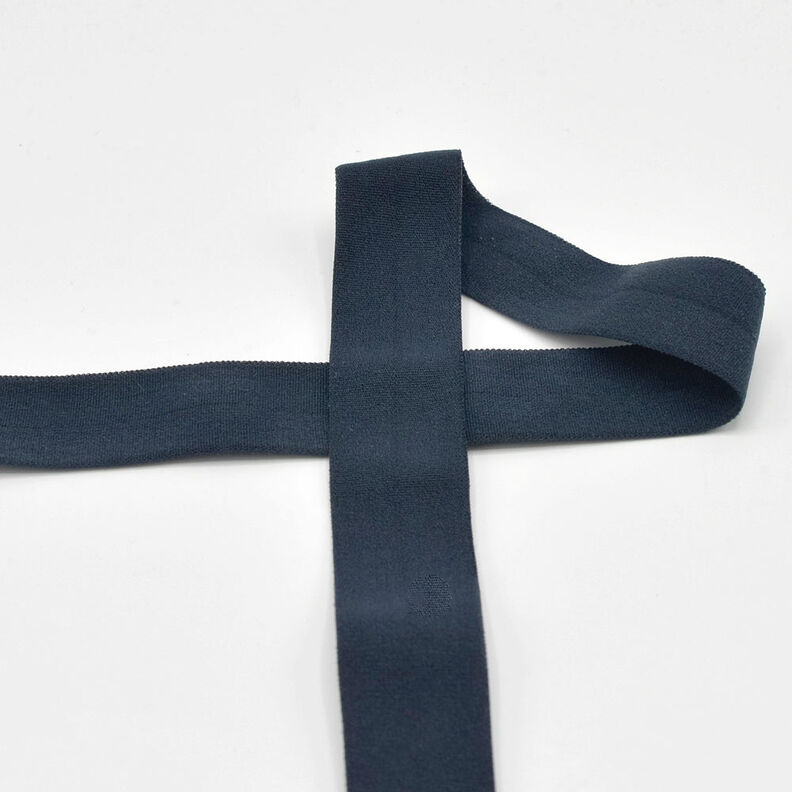 Elastiskt kantband (vikt resår) matt [20 mm] – marinblått,  image number 1