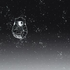 French Terry Panel Spaceman | Glitzerpüppi – svart/vit, 
