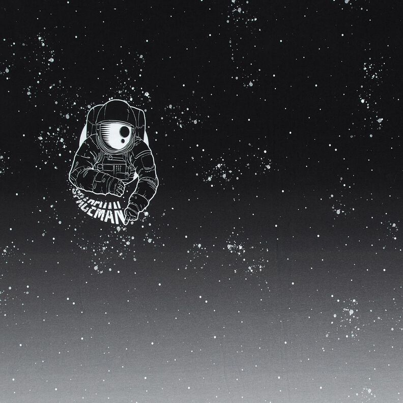 French Terry Panel Spaceman | Glitzerpüppi – svart/vit,  image number 1