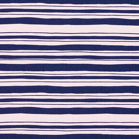 French terry oregelbundna ränder – indigo/rose, 